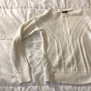 The LIMITED white fringe sweater - worn once